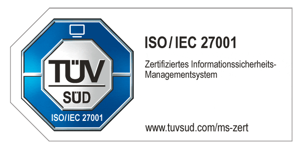 TÜV-Zertifkat ISO 27001 der Firma GeSi Software GmbH